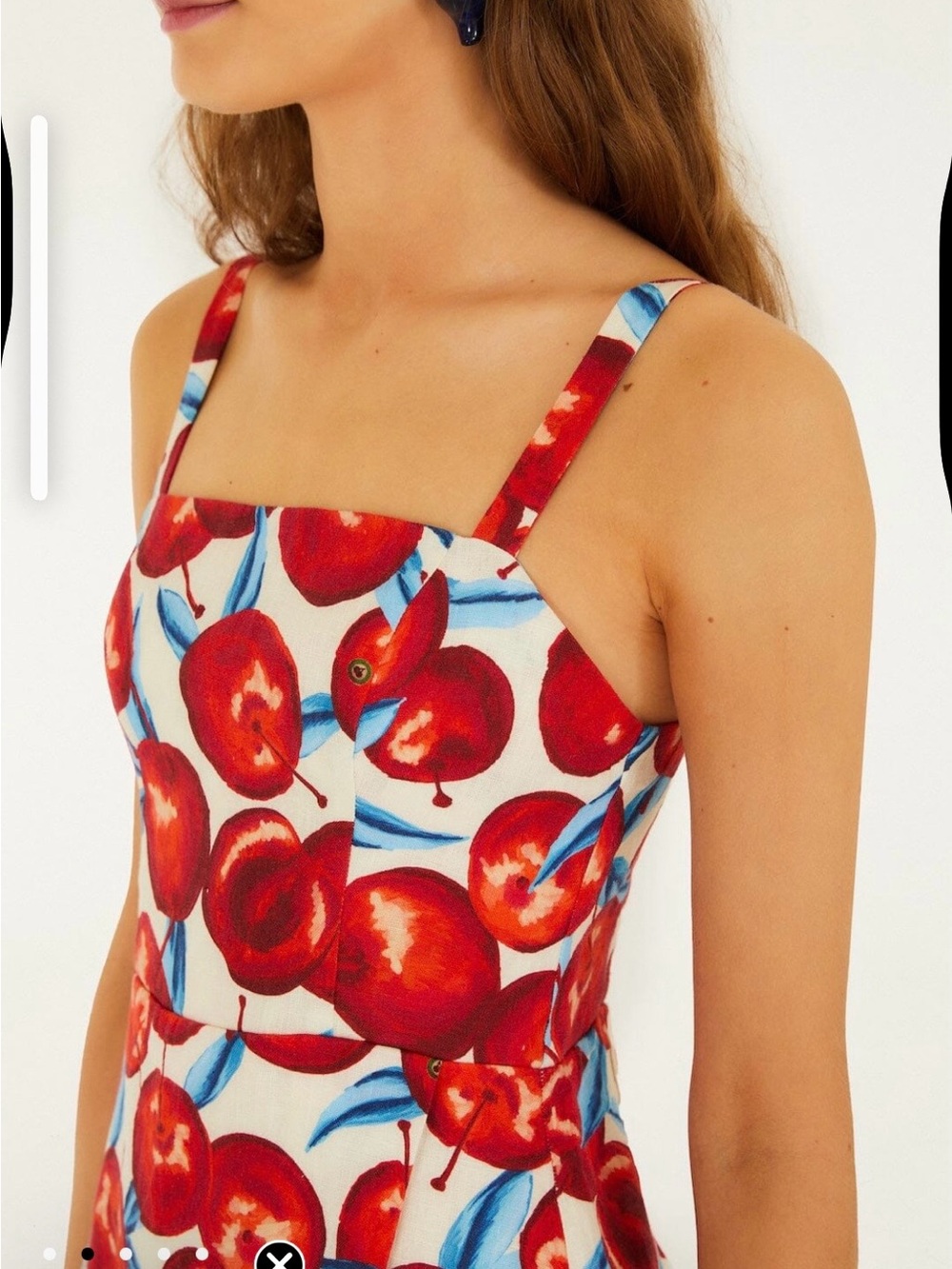 FARM Rio Red Cherry-Print Square Neck Mini Dress this is a brand new dress!! - Picture 3 of 3